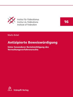 cover image of Antizipierte Beweiswürdigung